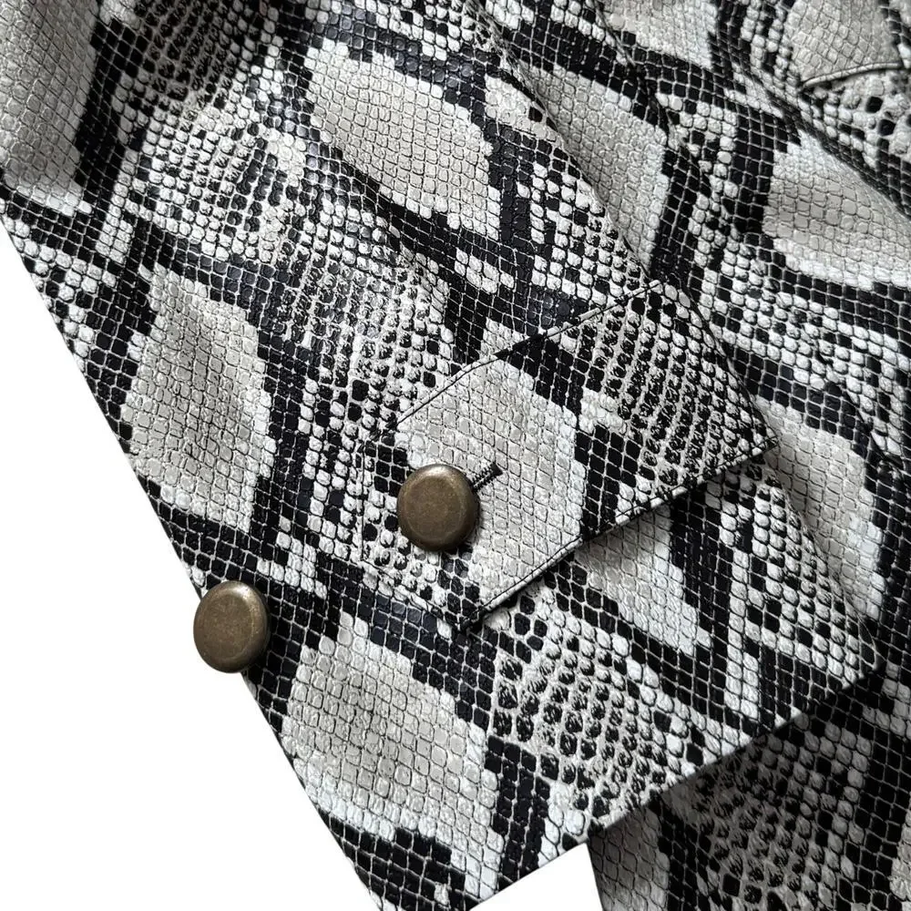 NWT Choosy Elizabeth Faux Snakeskin Coat Lined Belted Women's Sizes S - Picture 10 of 12